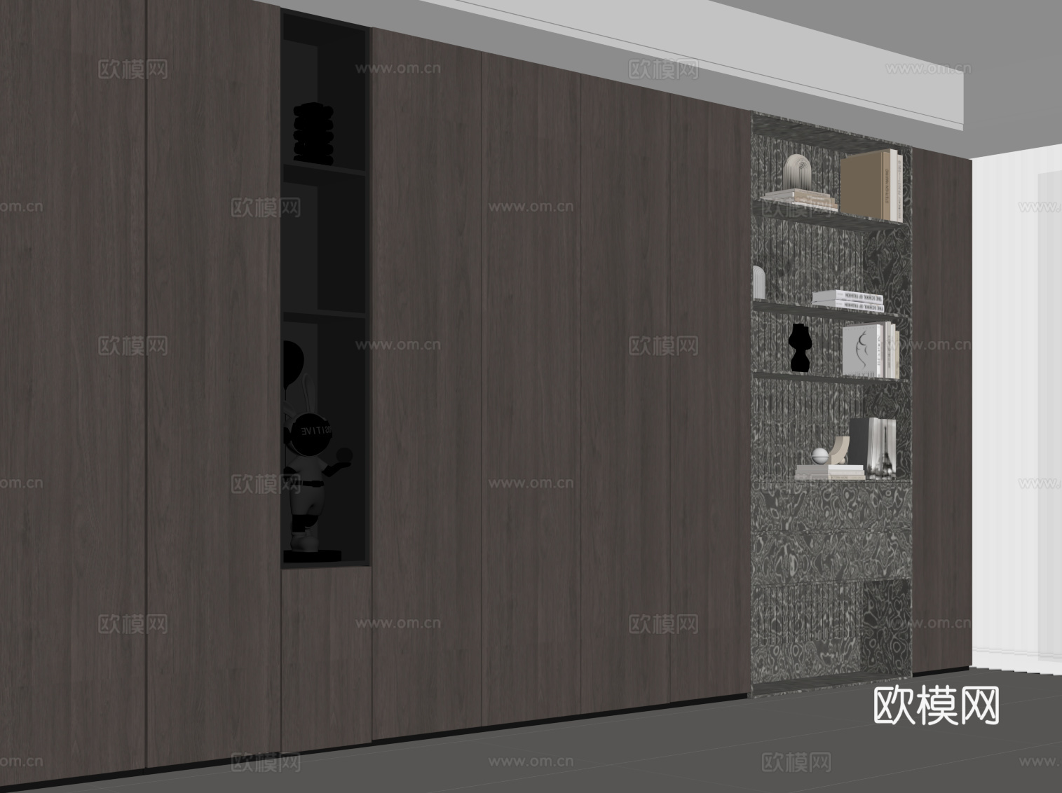 意式书柜su模型