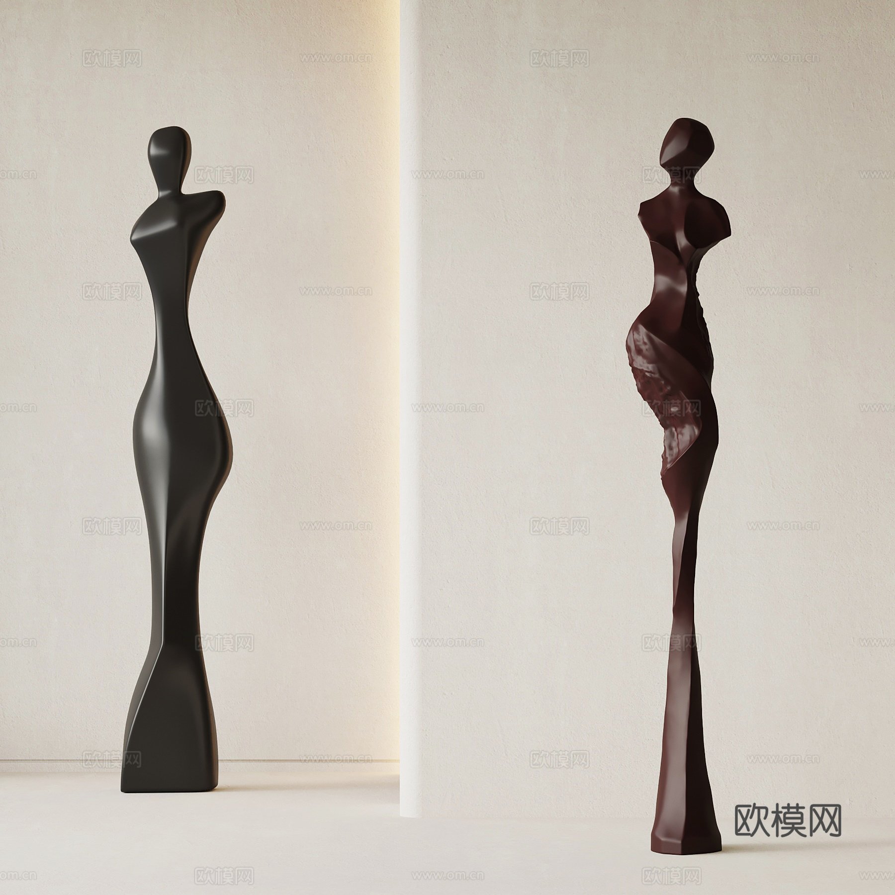 现代意式落地摆件 雕塑 艺术装置su模型