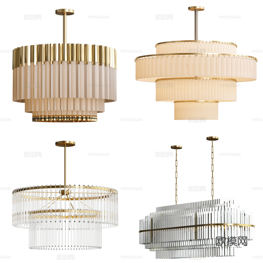 Emile水晶吊灯系列RH3d模型下载