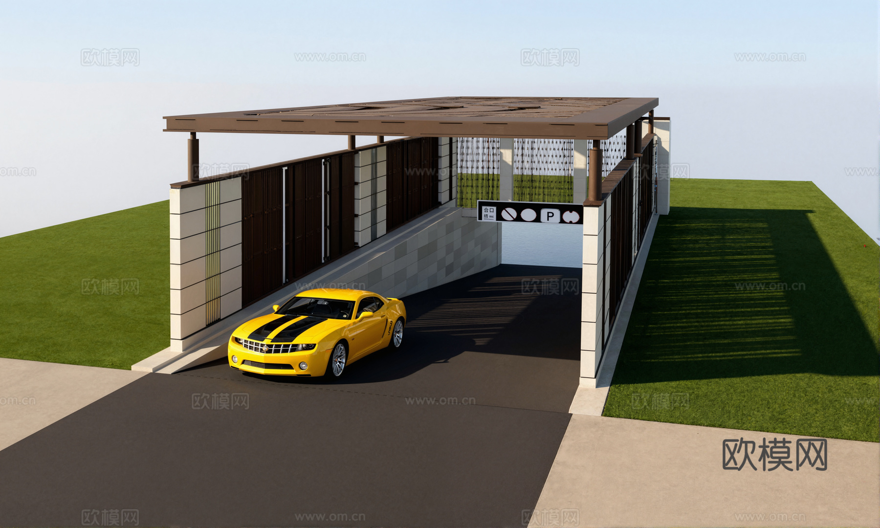 停车场车库出入口su模型su模型