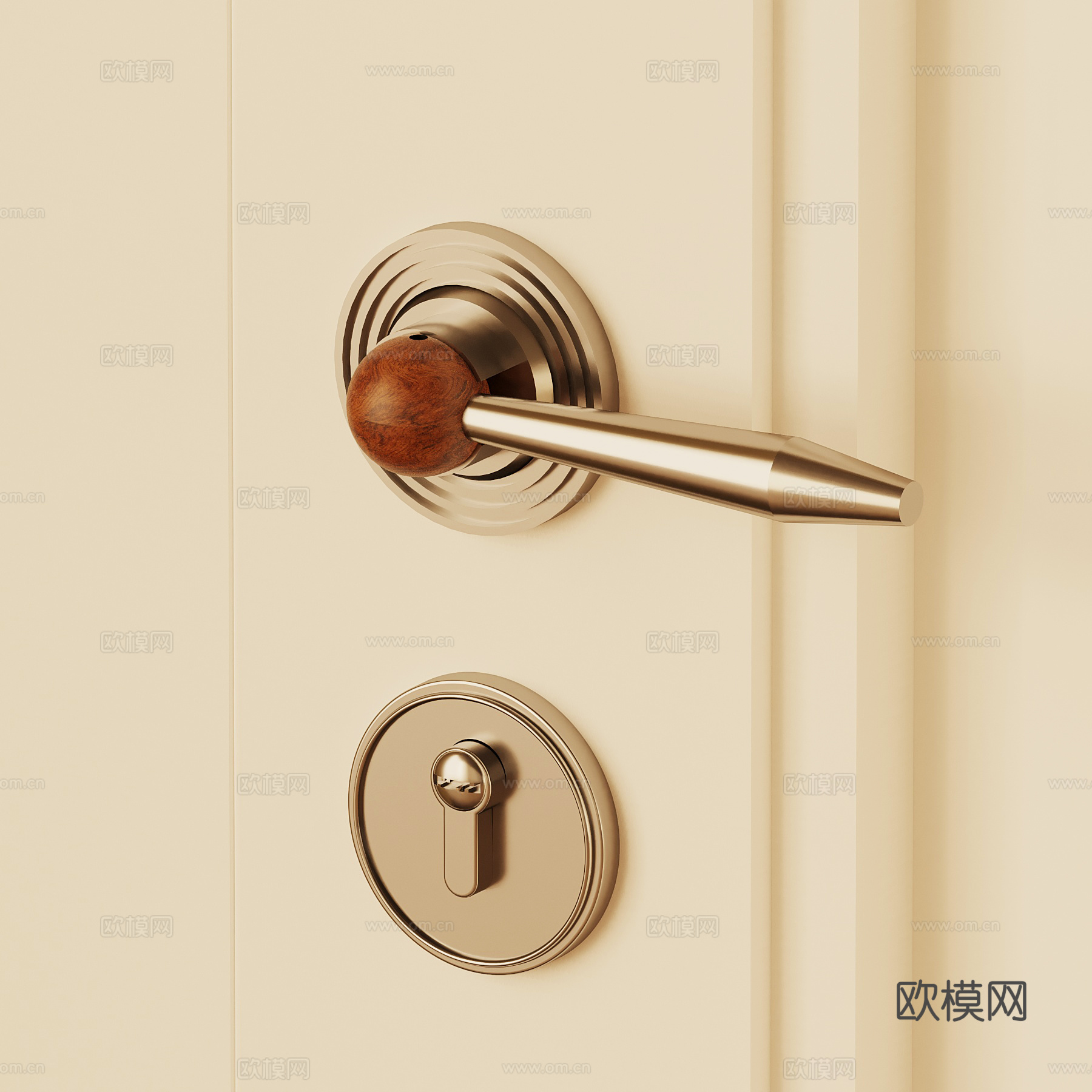 法式中古门把手 拉手 门锁su模型