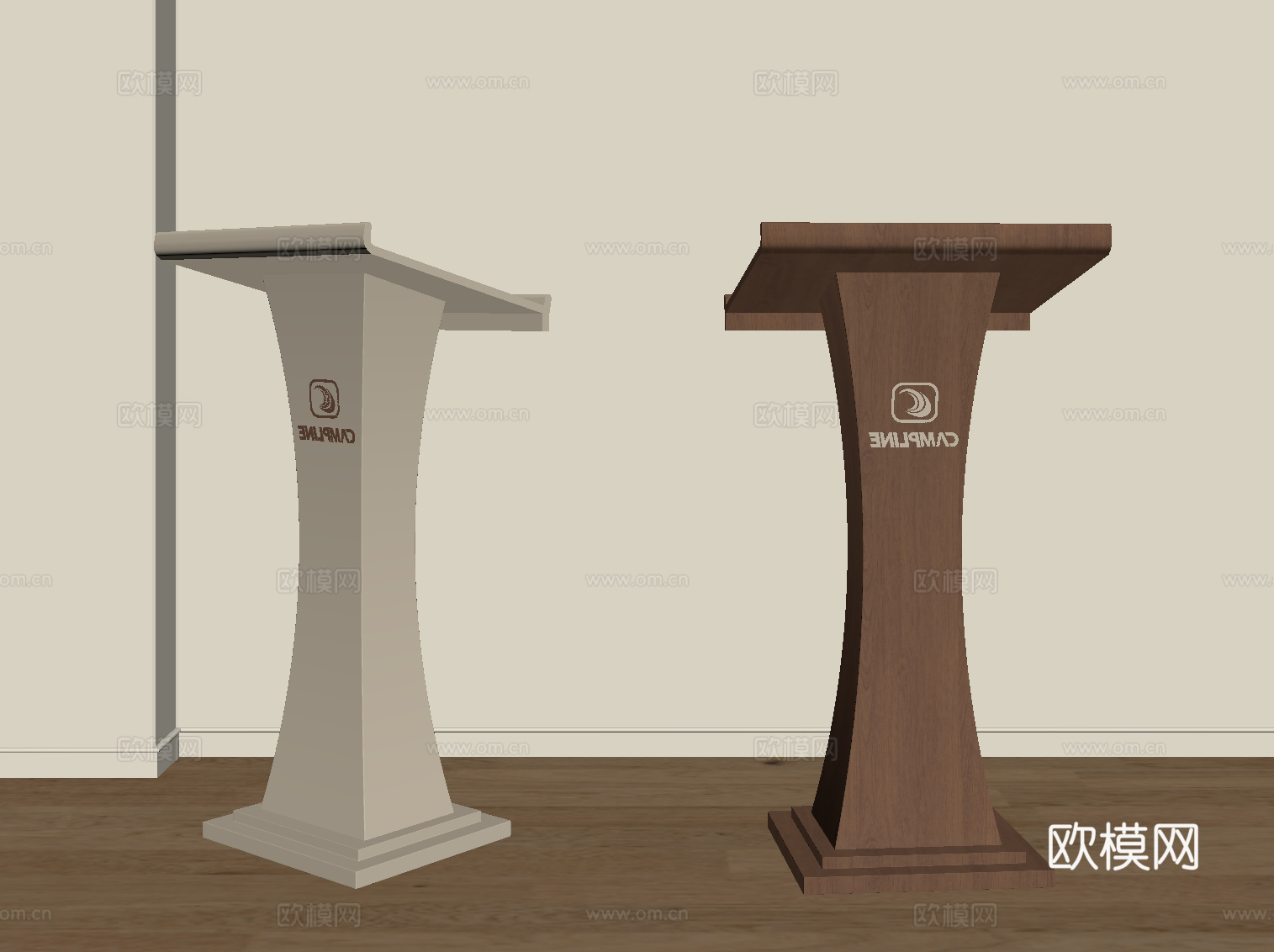 现代中古风讲台su模型
