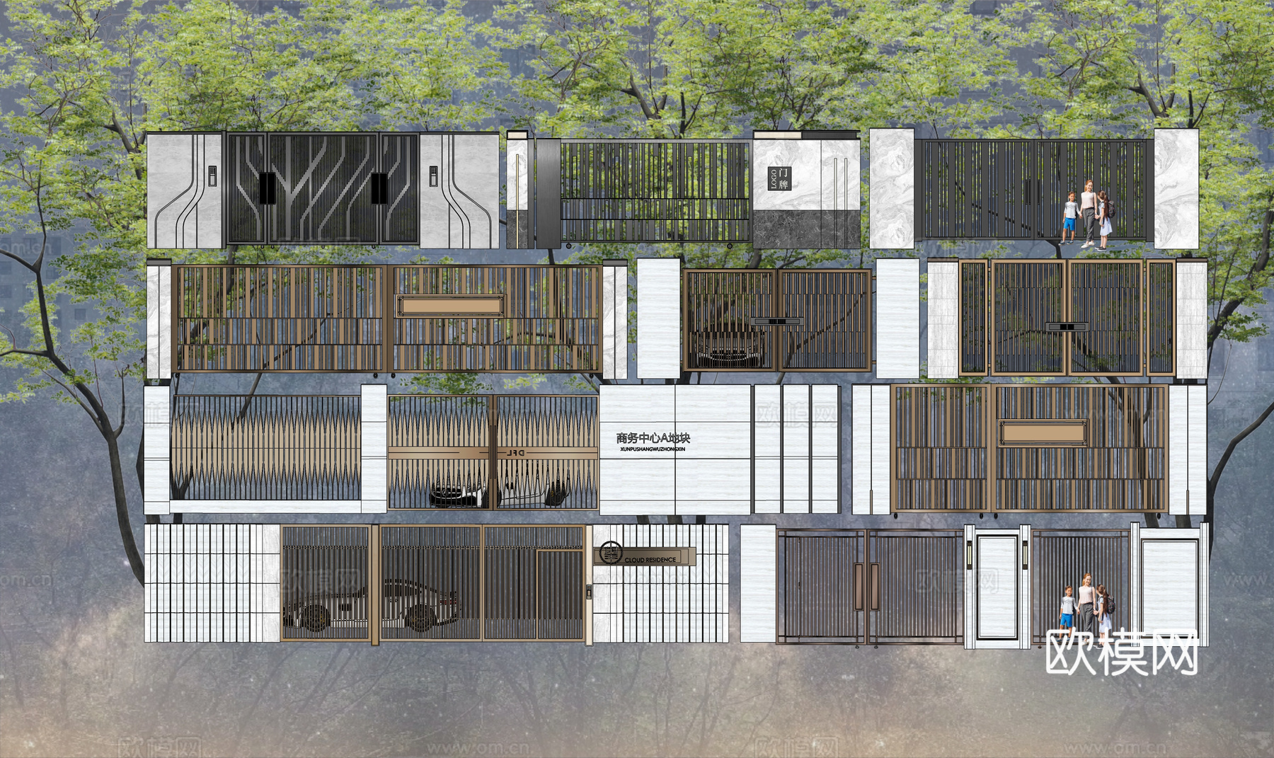 微景观 阳光房 庭院灯 草坪灯 门 室内景观 水池 造景 屋su模型