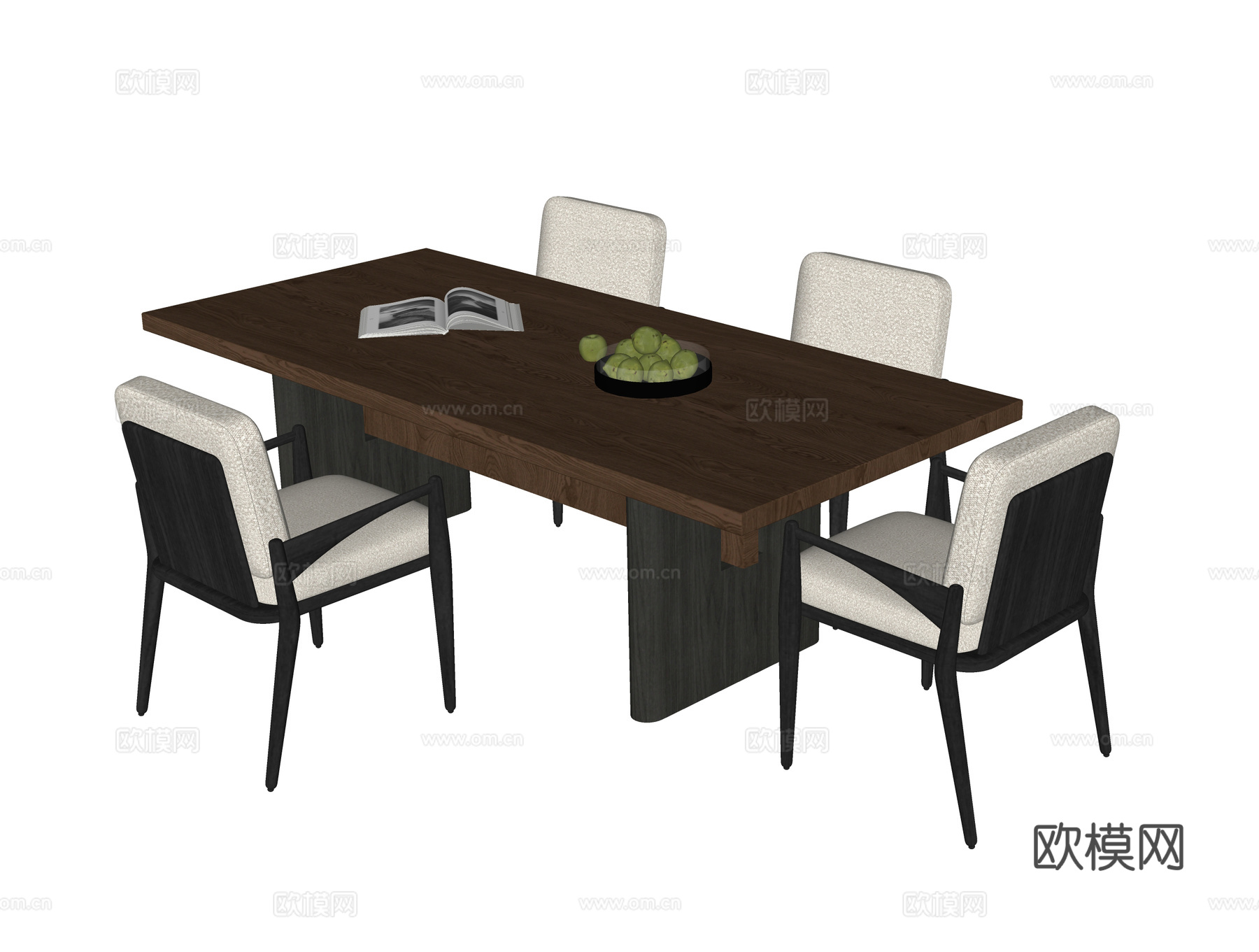 现代餐桌椅 餐椅 单椅su模型
