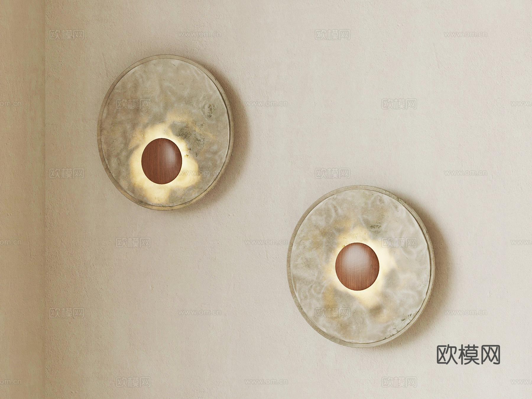 侘寂中古壁灯su模型