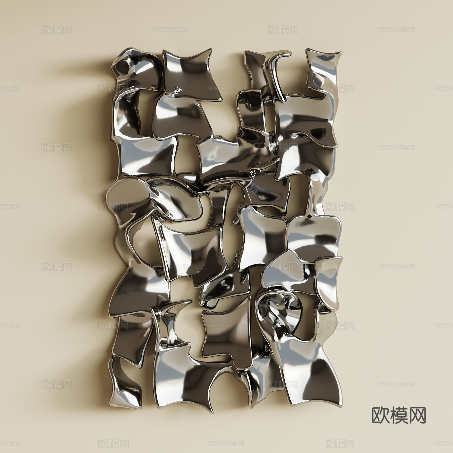 现代意式墙饰 金属墙饰su模型