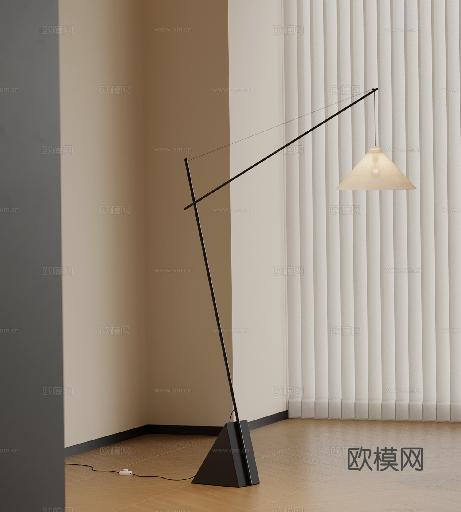 现代落地灯su模型