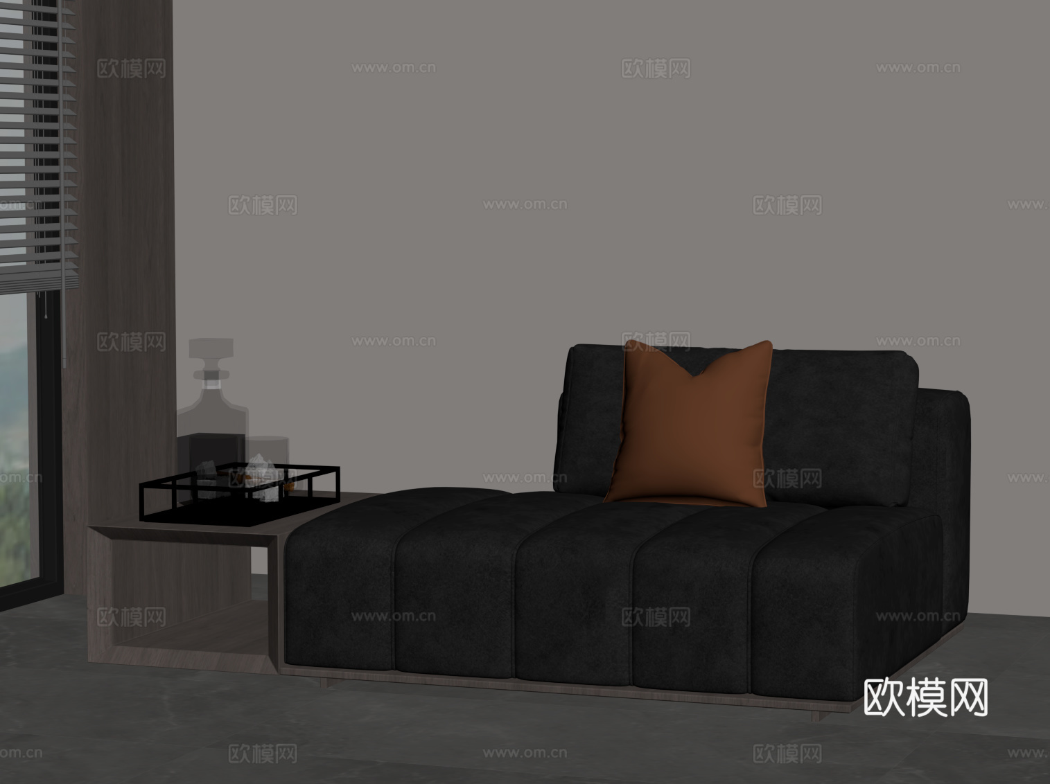 现代意式沙发凳 贵妃椅su模型