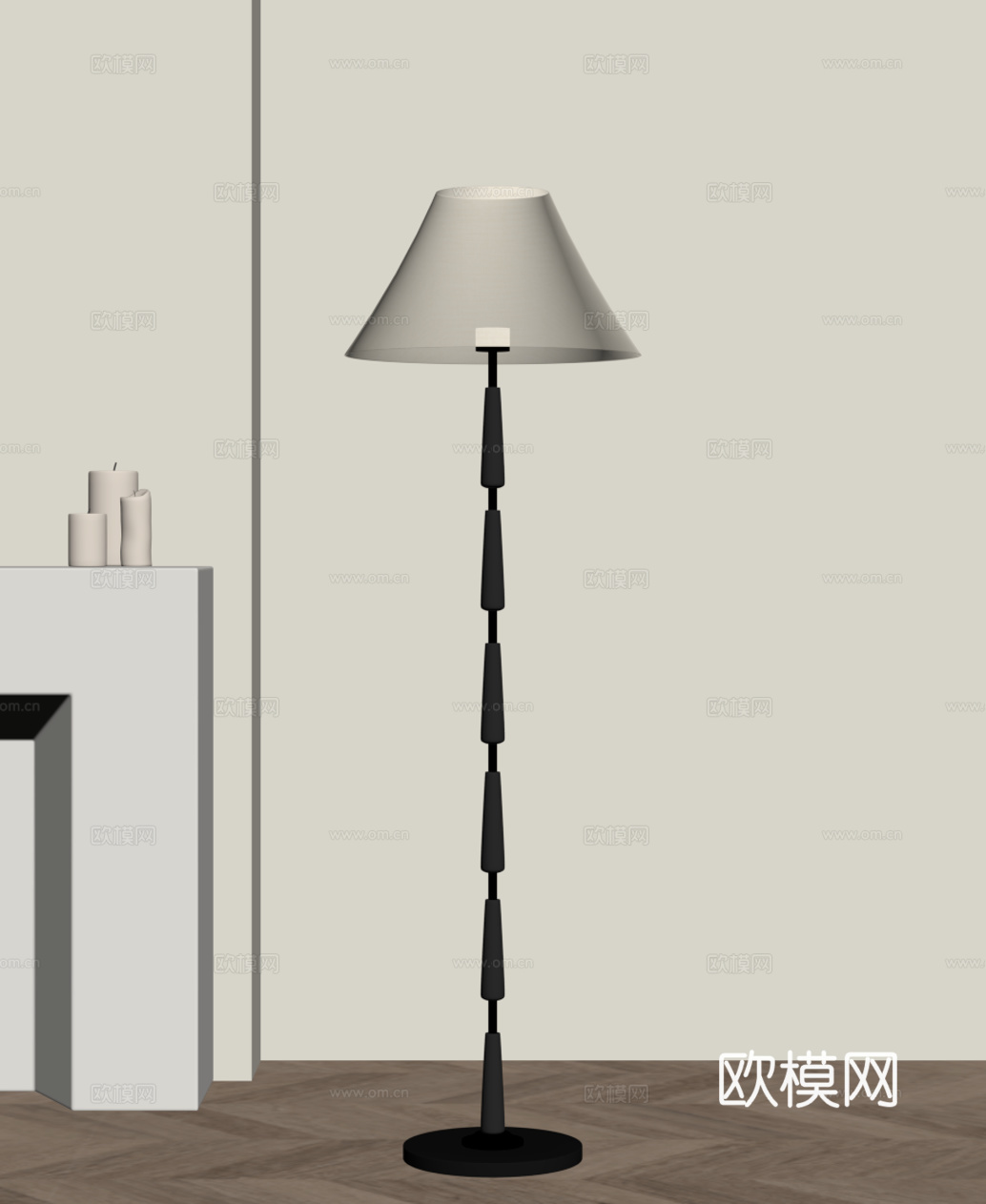 现代意式落地灯su模型