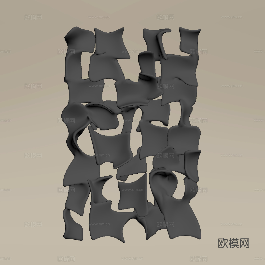 现代意式墙饰 金属墙饰su模型