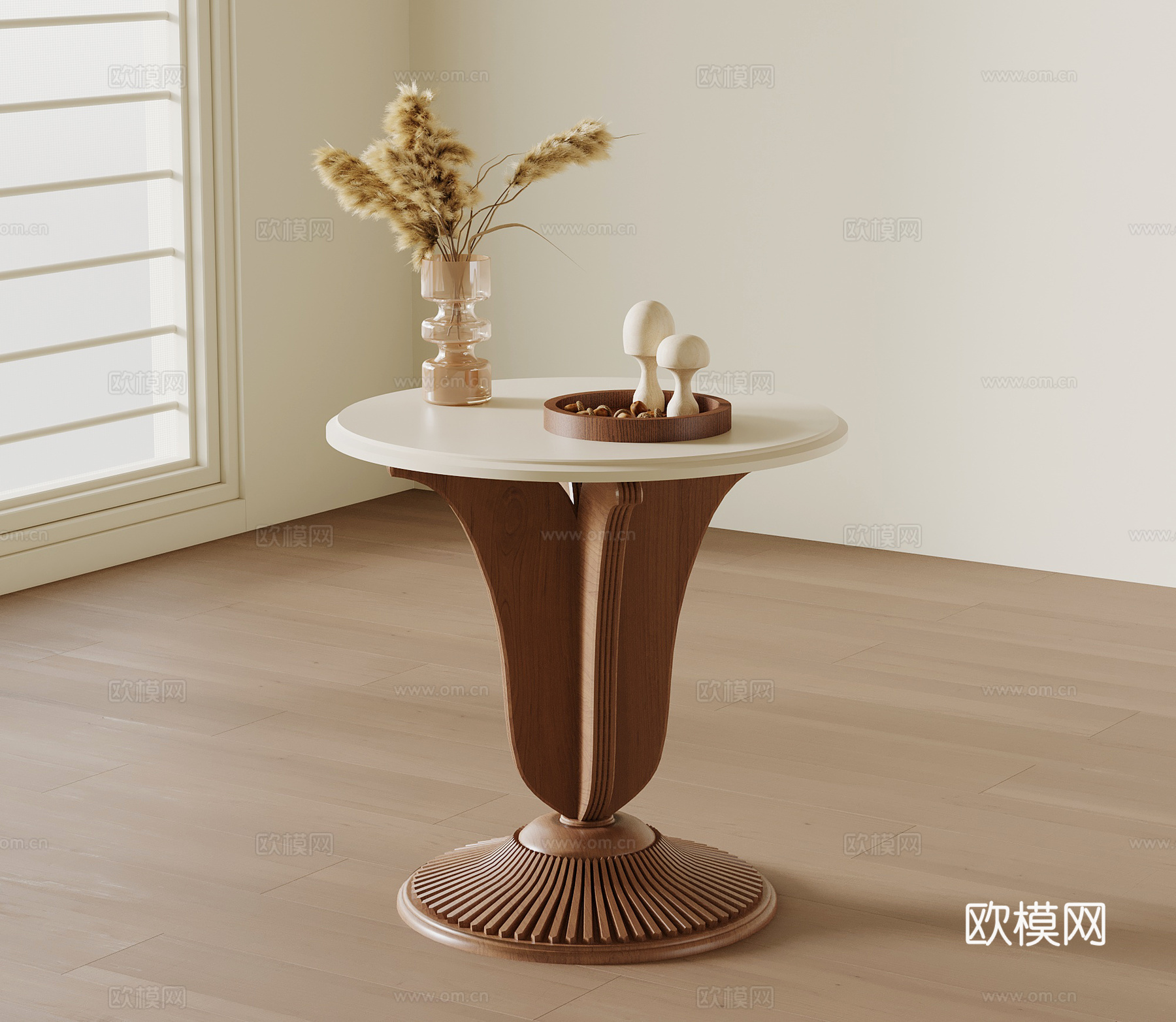 侘寂中古边几 角几圆几su模型