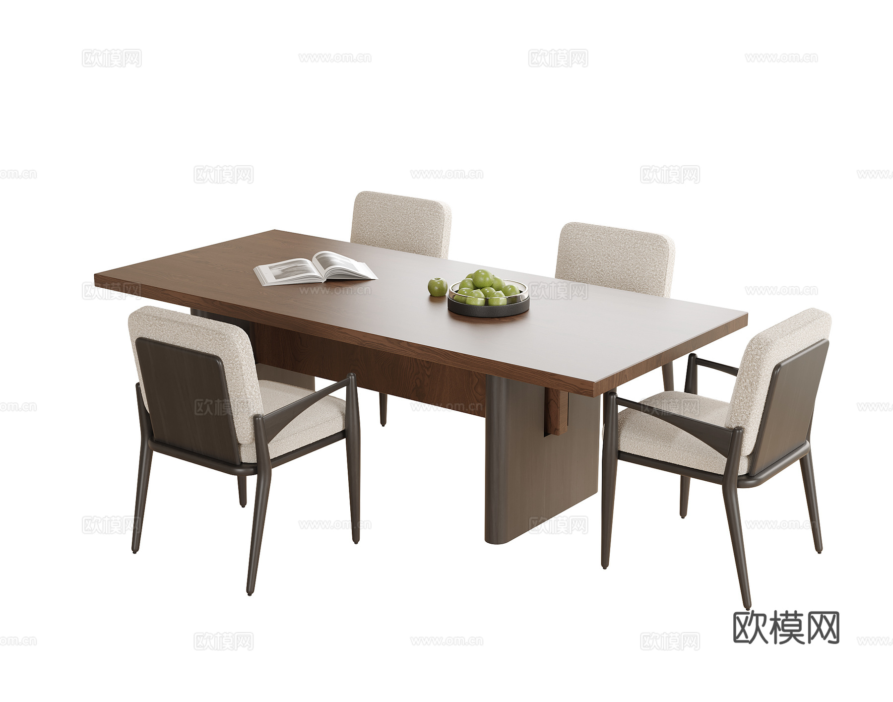 现代餐桌椅 餐椅 单椅su模型
