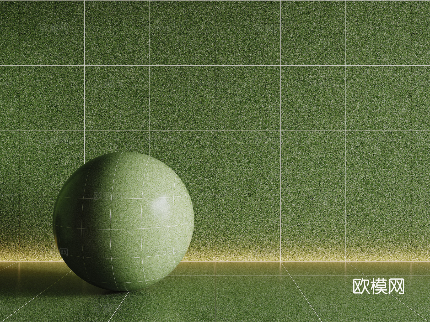 现代绿色瓷砖 厨房瓷砖 洗手间瓷砖 地砖 墙砖su模型