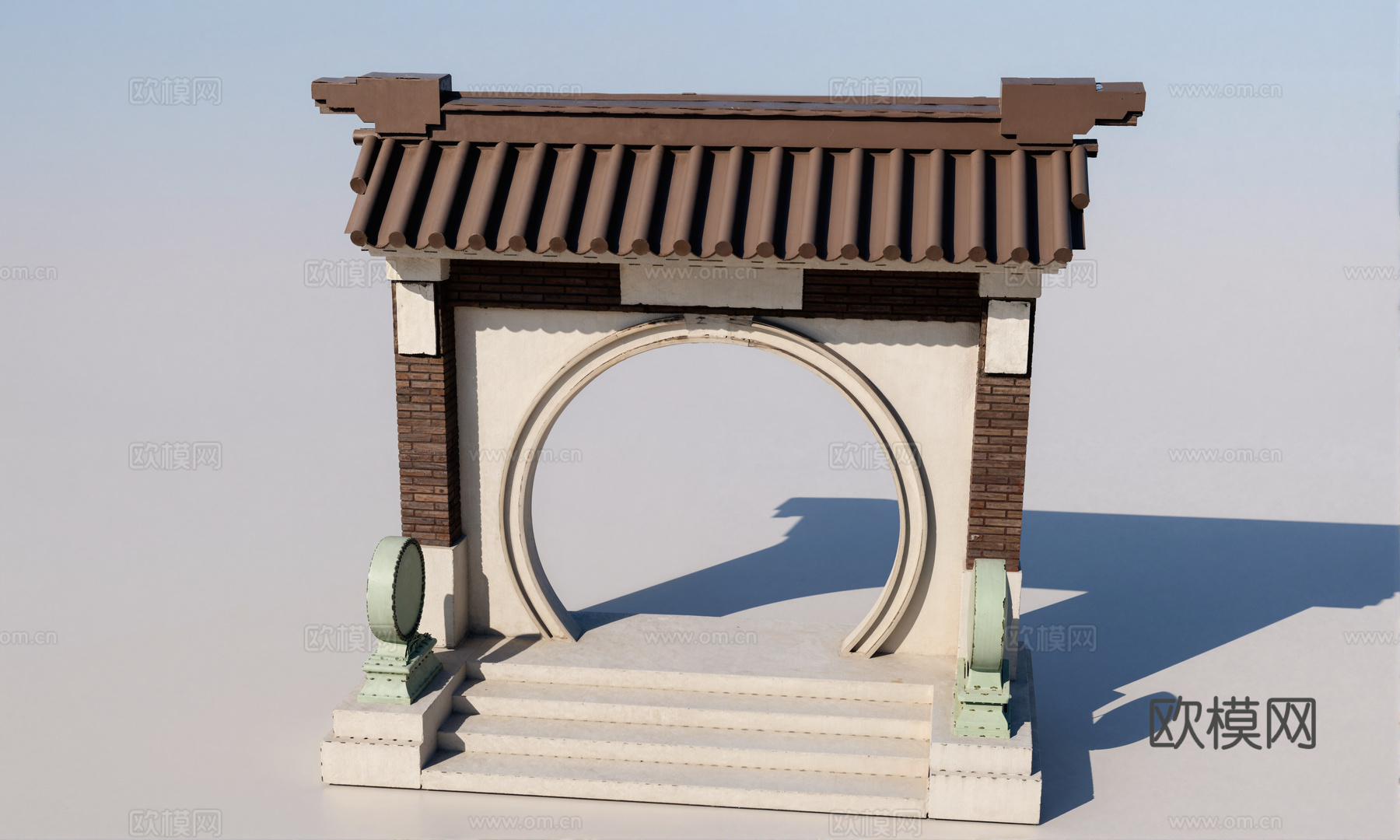 中式庭院小门拱门su模型