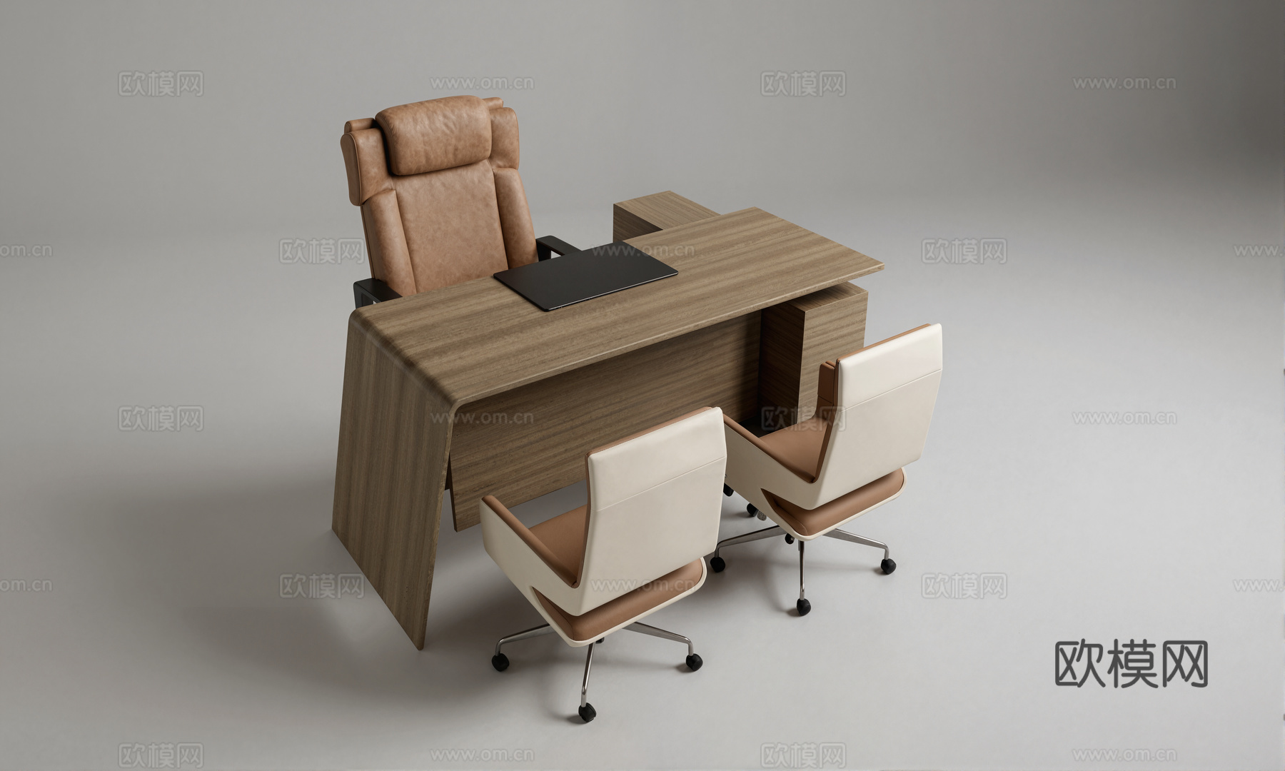 现代办公室桌椅su模型