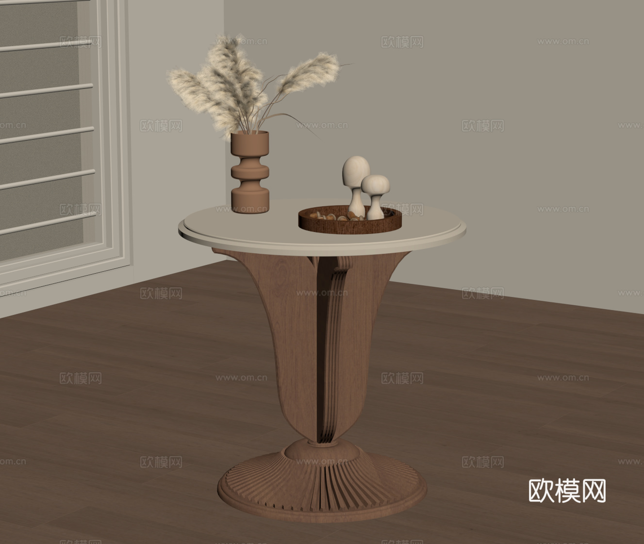 侘寂中古边几 角几圆几su模型