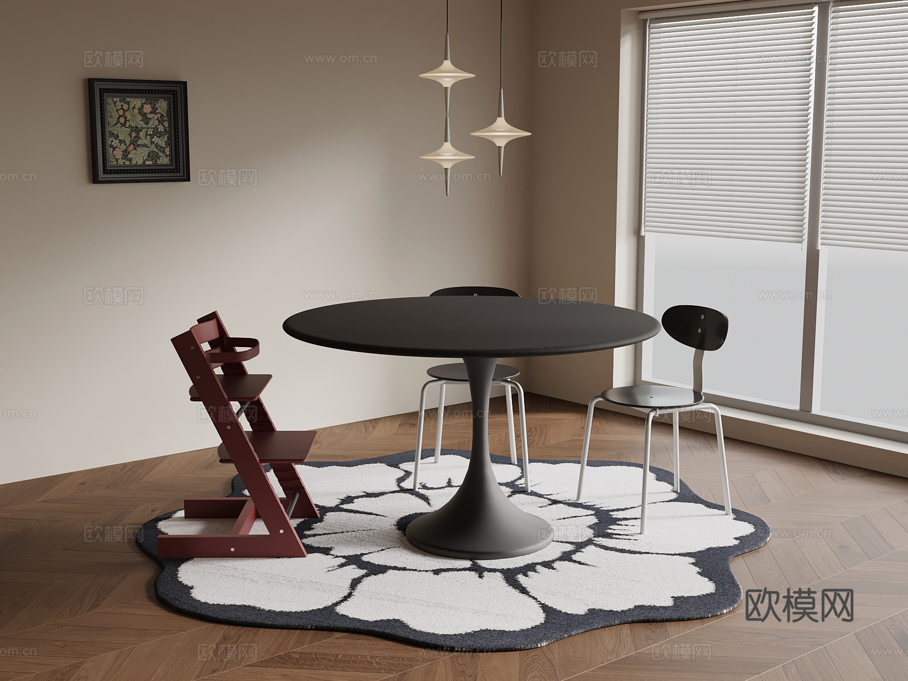 法式休闲桌椅su模型