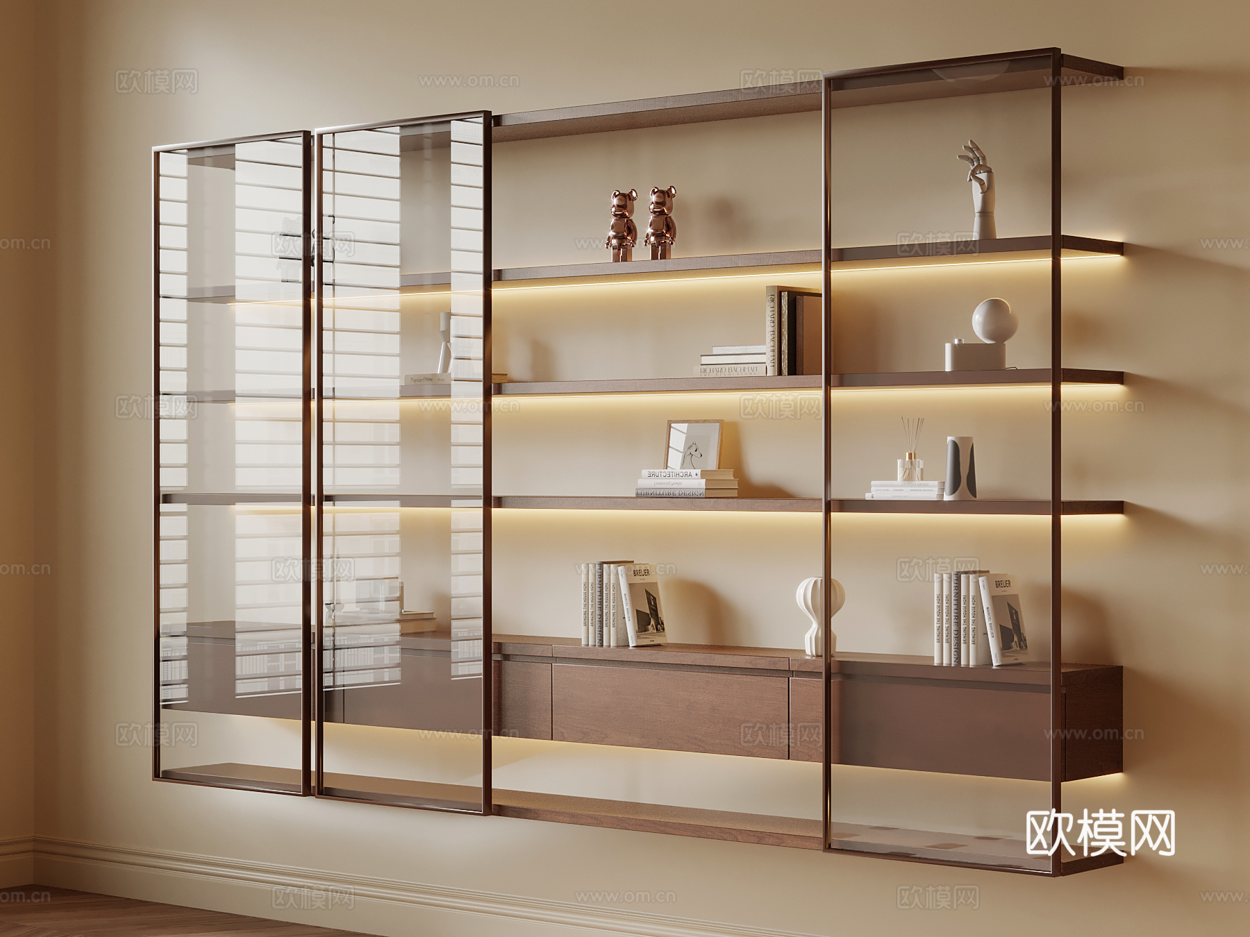 中古风书架su模型