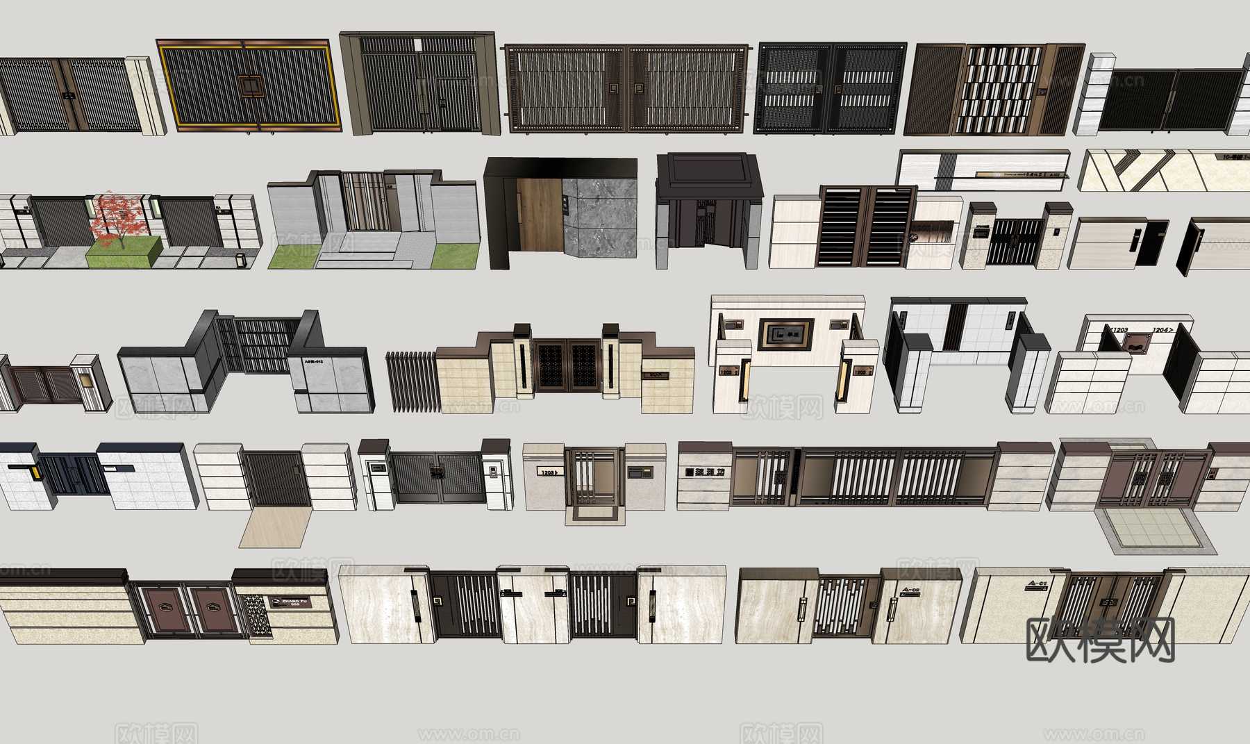 微景观 阳光房 庭院灯 草坪灯 门 室内景观 水池 造景 屋su模型