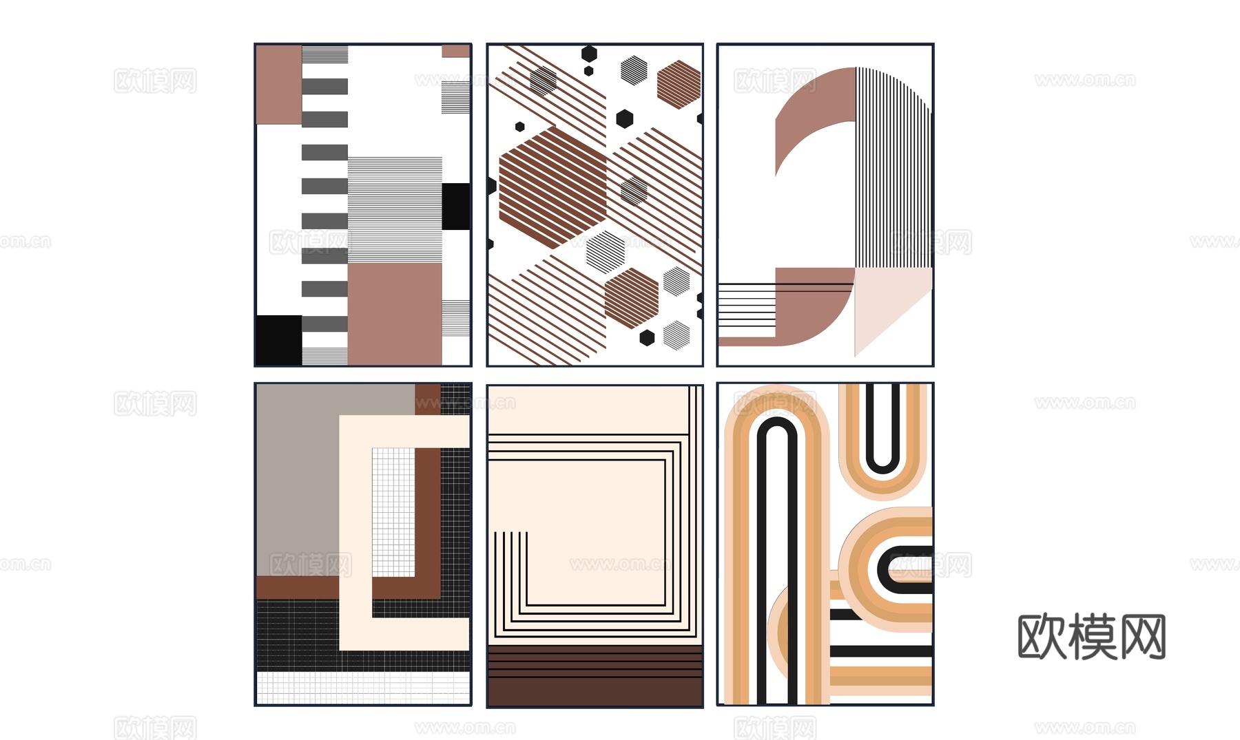 现代挂画su模型