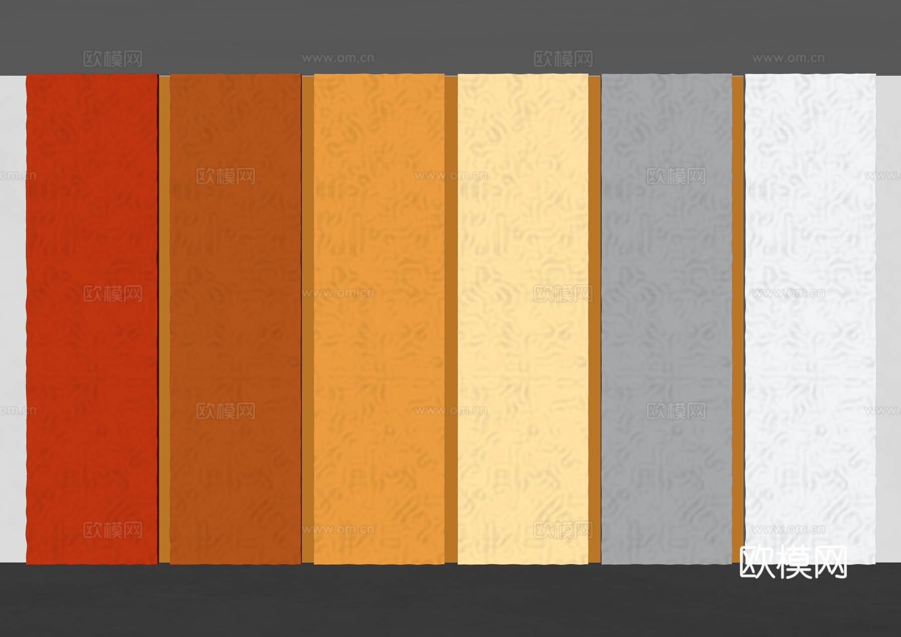 水波纹不锈钢饰面 金属不锈钢挂件 金属前面板 波纹金属板 水su模型下载（渲染图2）