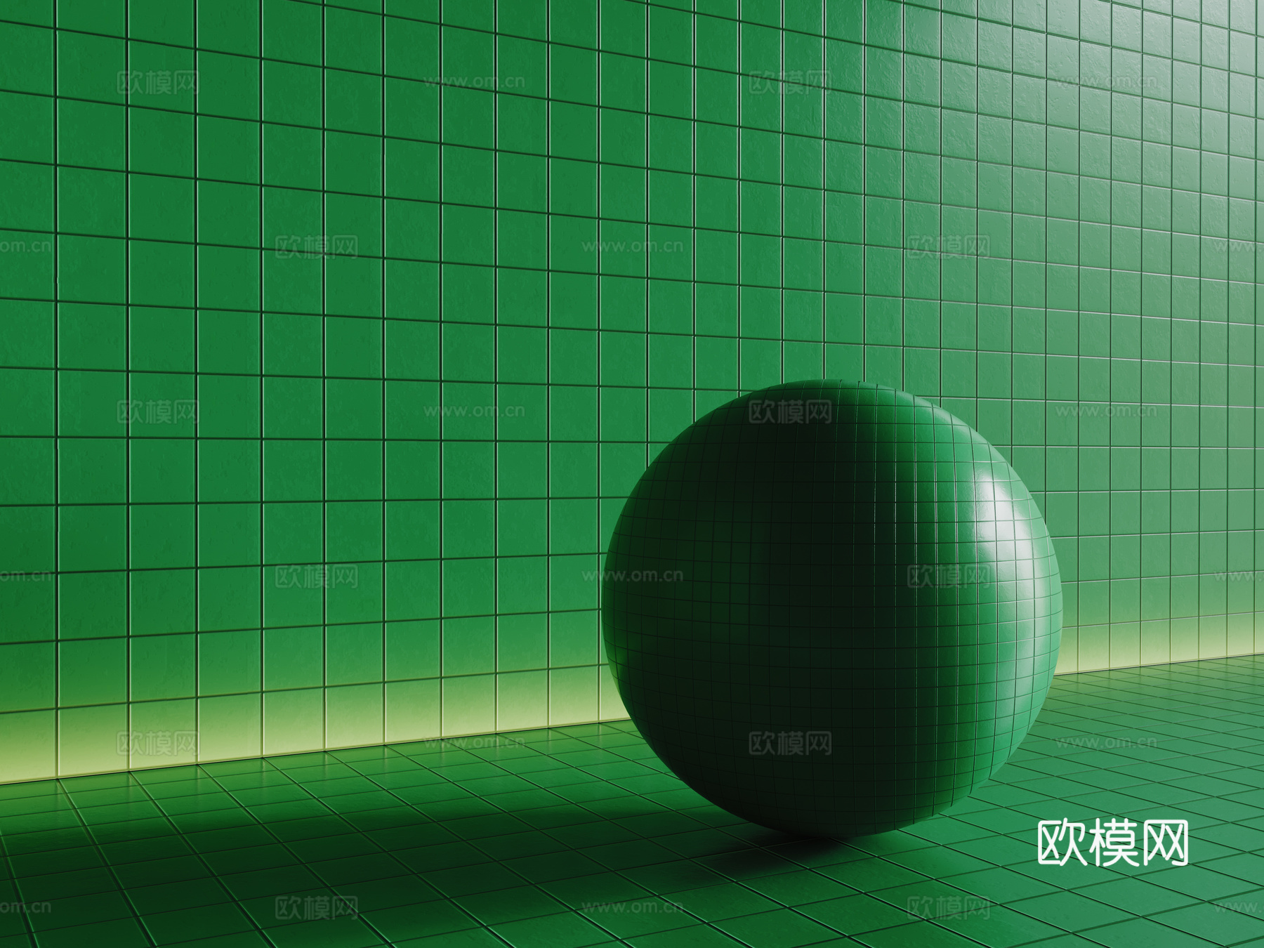 现代绿色瓷砖 厨房瓷砖 洗手间瓷砖 地砖 墙砖su模型