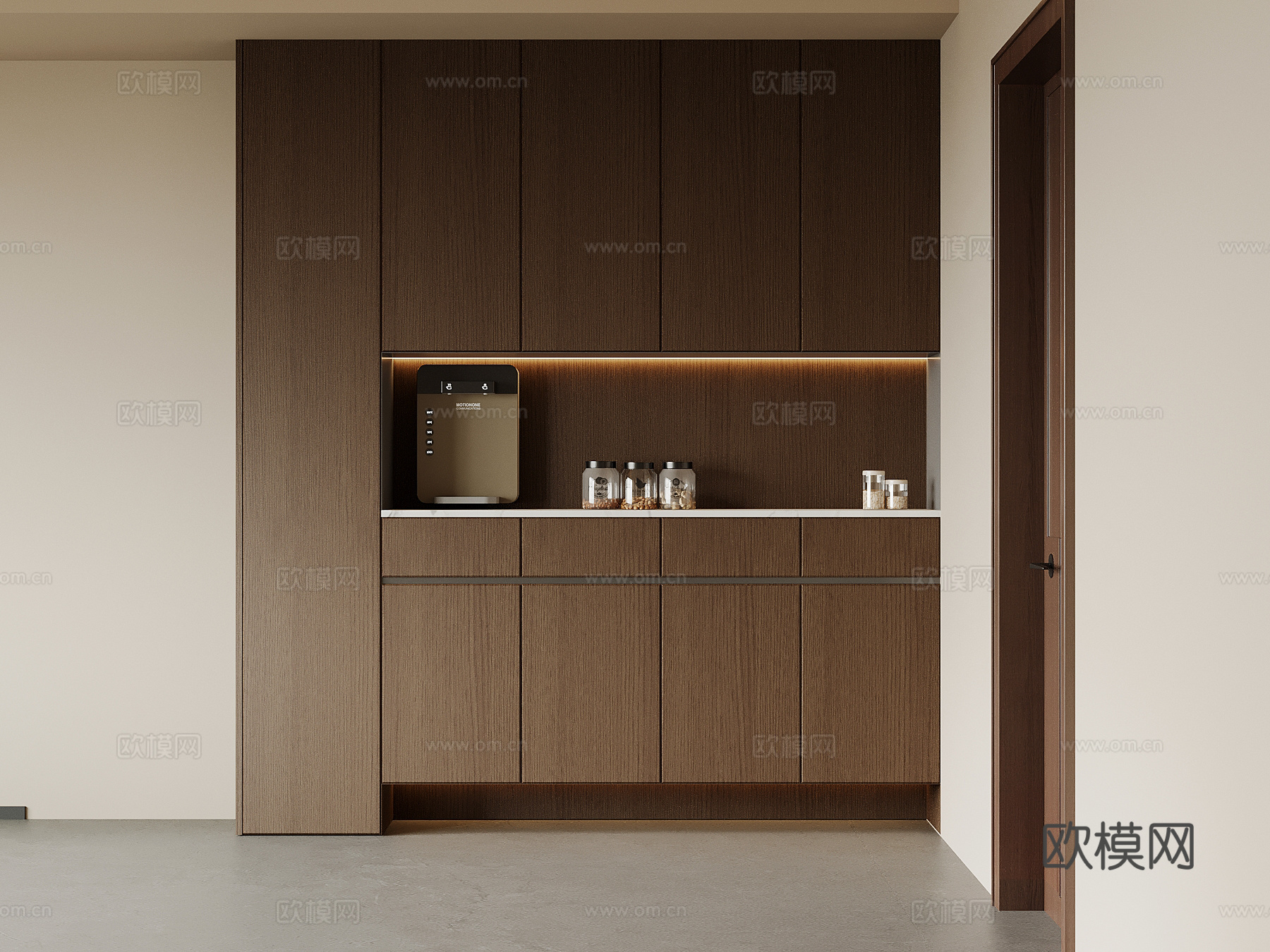 中古风备餐柜su模型