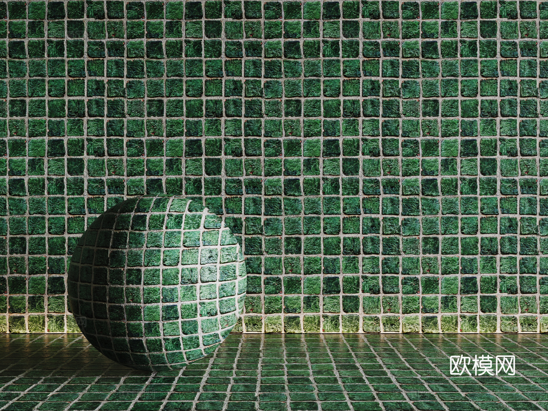 现代绿色瓷砖 厨房瓷砖 洗手间瓷砖 地砖 墙砖su模型