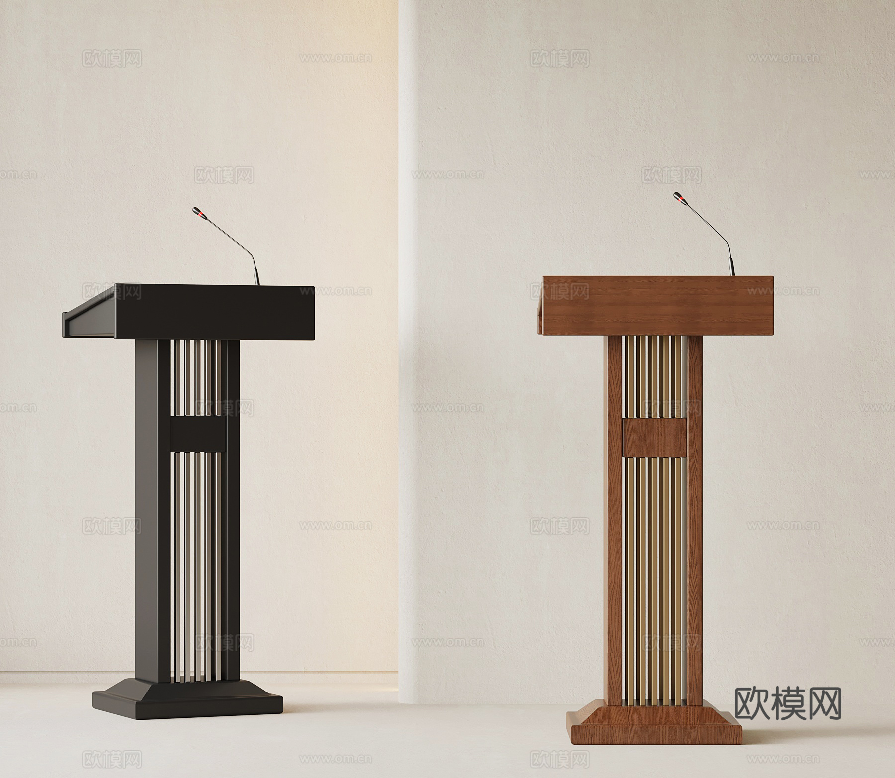 现代中古讲台su模型