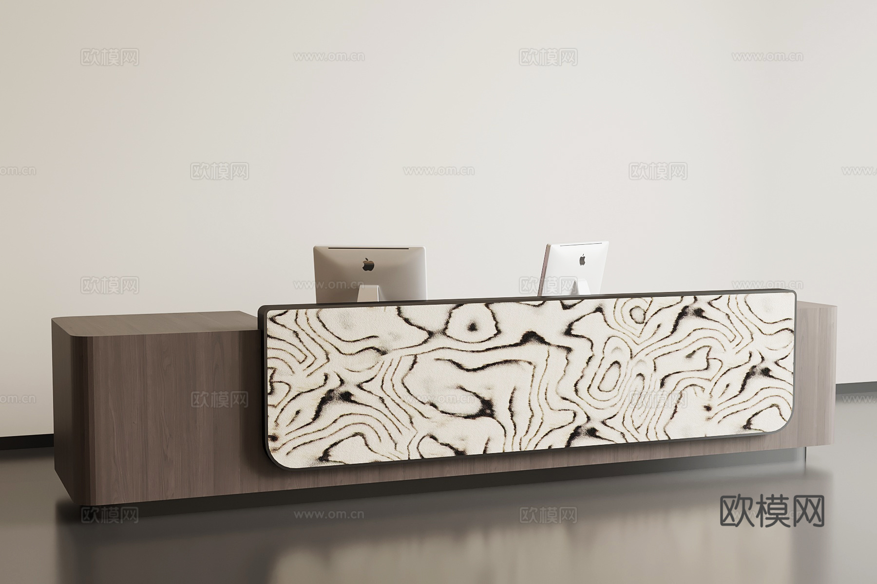 现代意式前台 接待台su模型