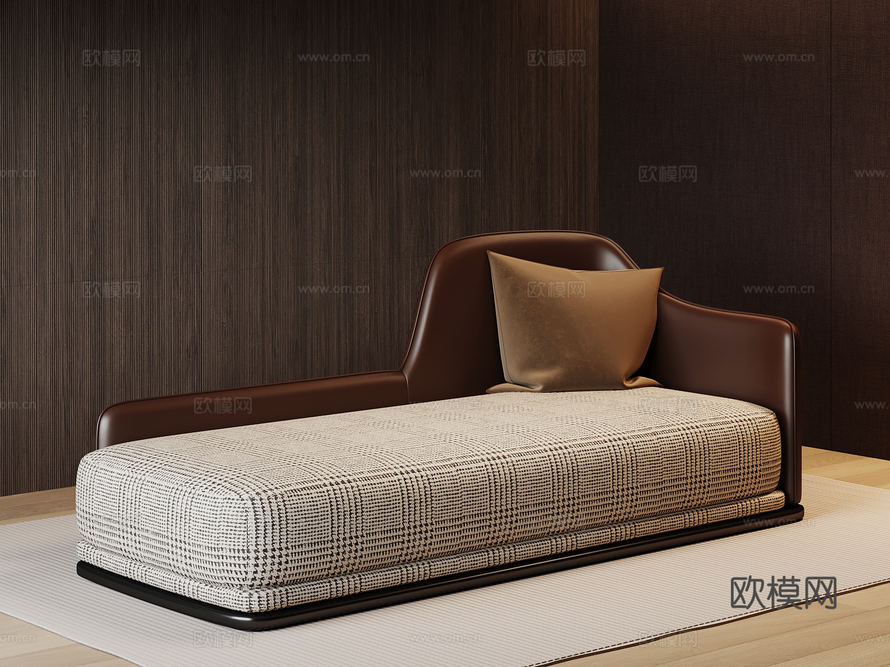 现代意式贵妃椅 沙发凳su模型