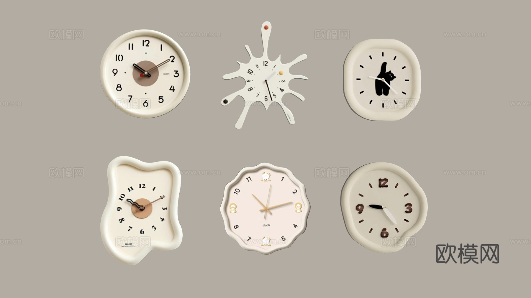 现代创意设计时钟 花瓣形异形挂钟 墙面装饰艺术su模型