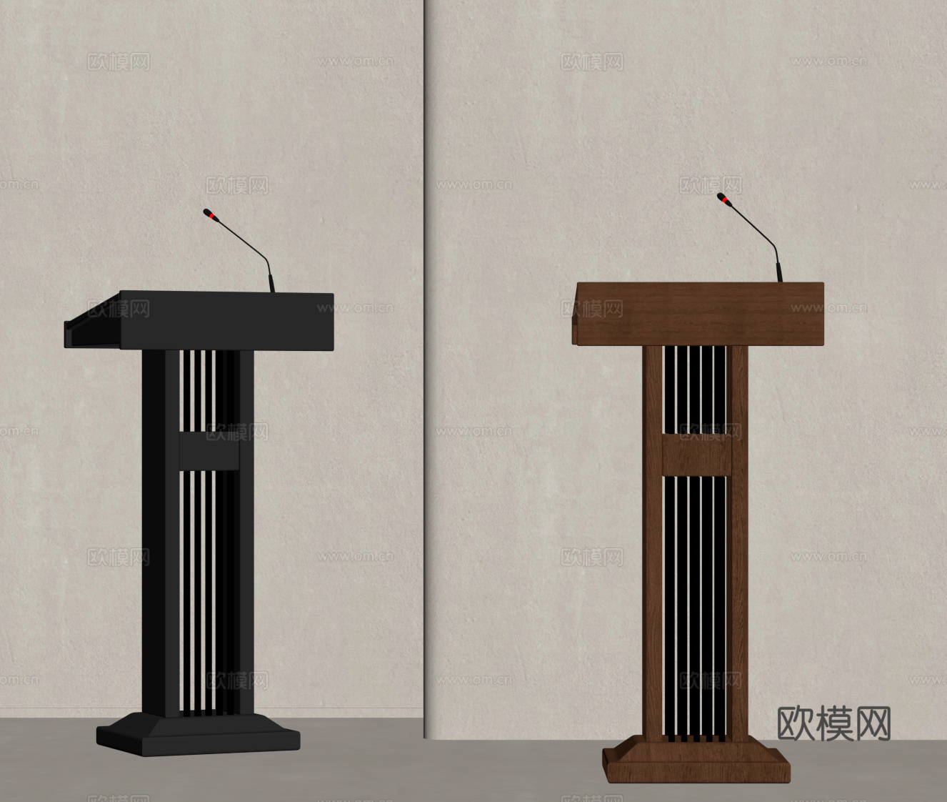 现代中古讲台su模型