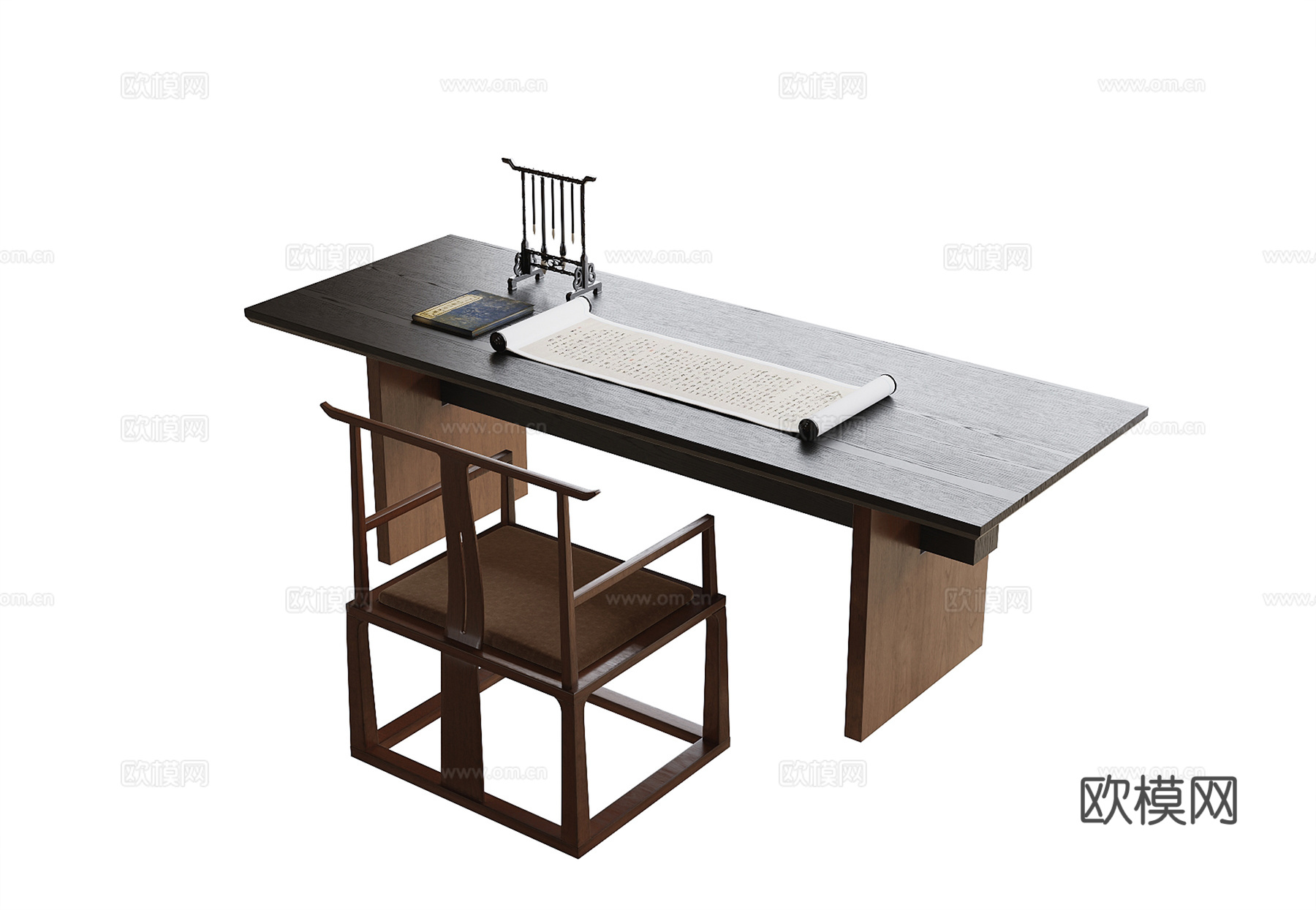 现代书桌椅 书椅 书桌su模型