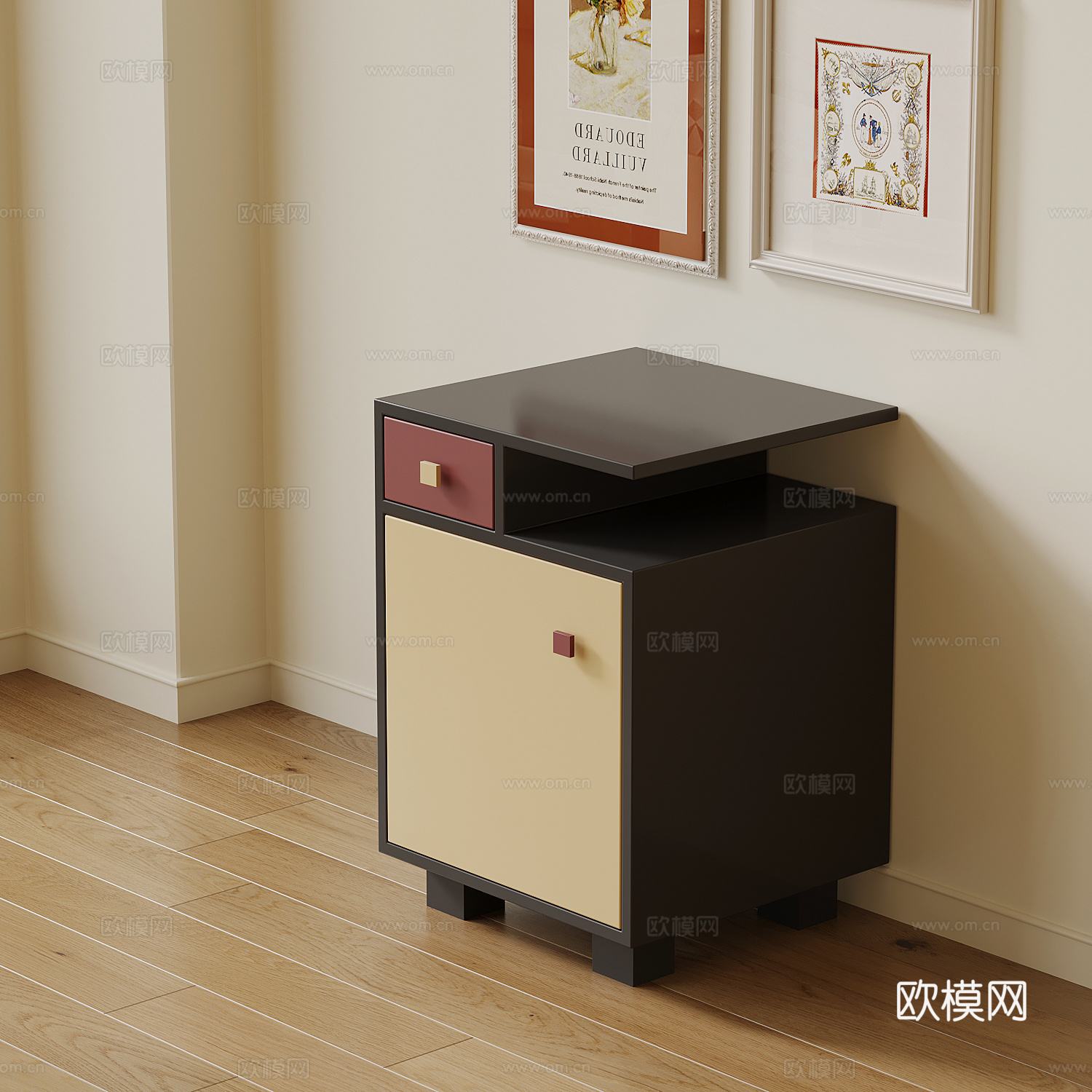 现代床头柜su模型