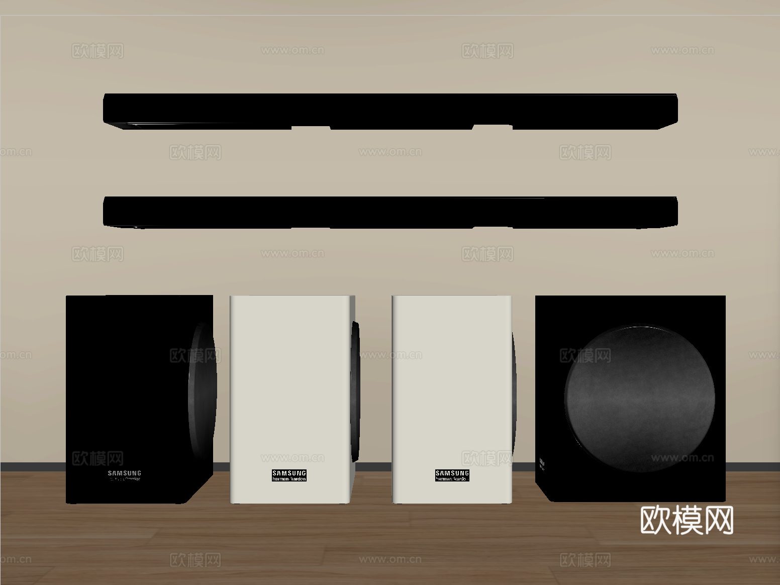 现代音响 落地式音响 壁挂音响su模型