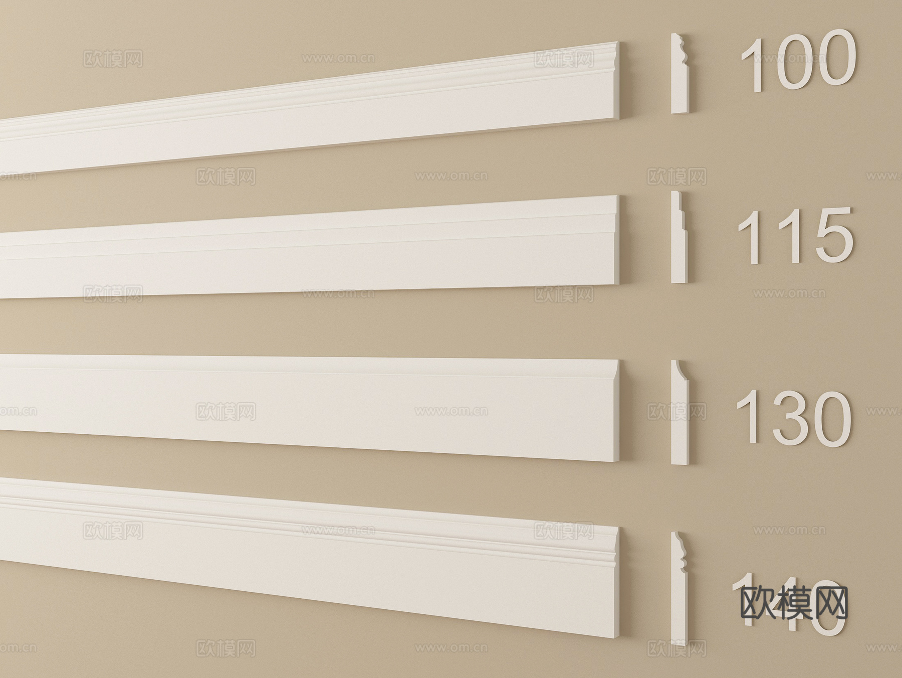 现代踢脚线 角线 腰线su模型