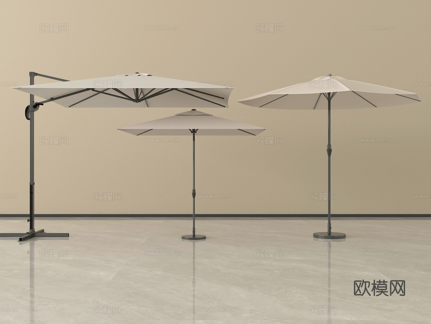 现代户外遮阳伞 太阳伞 折叠伞su模型