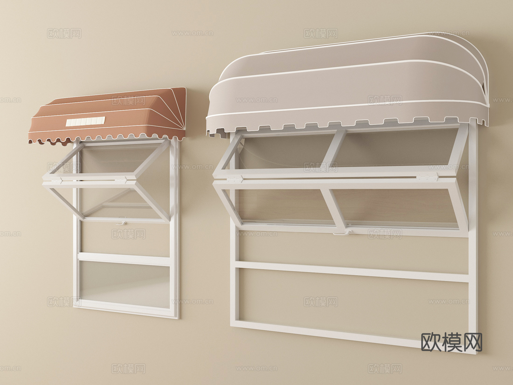 现代折叠窗 上下折叠窗 门头 门面su模型