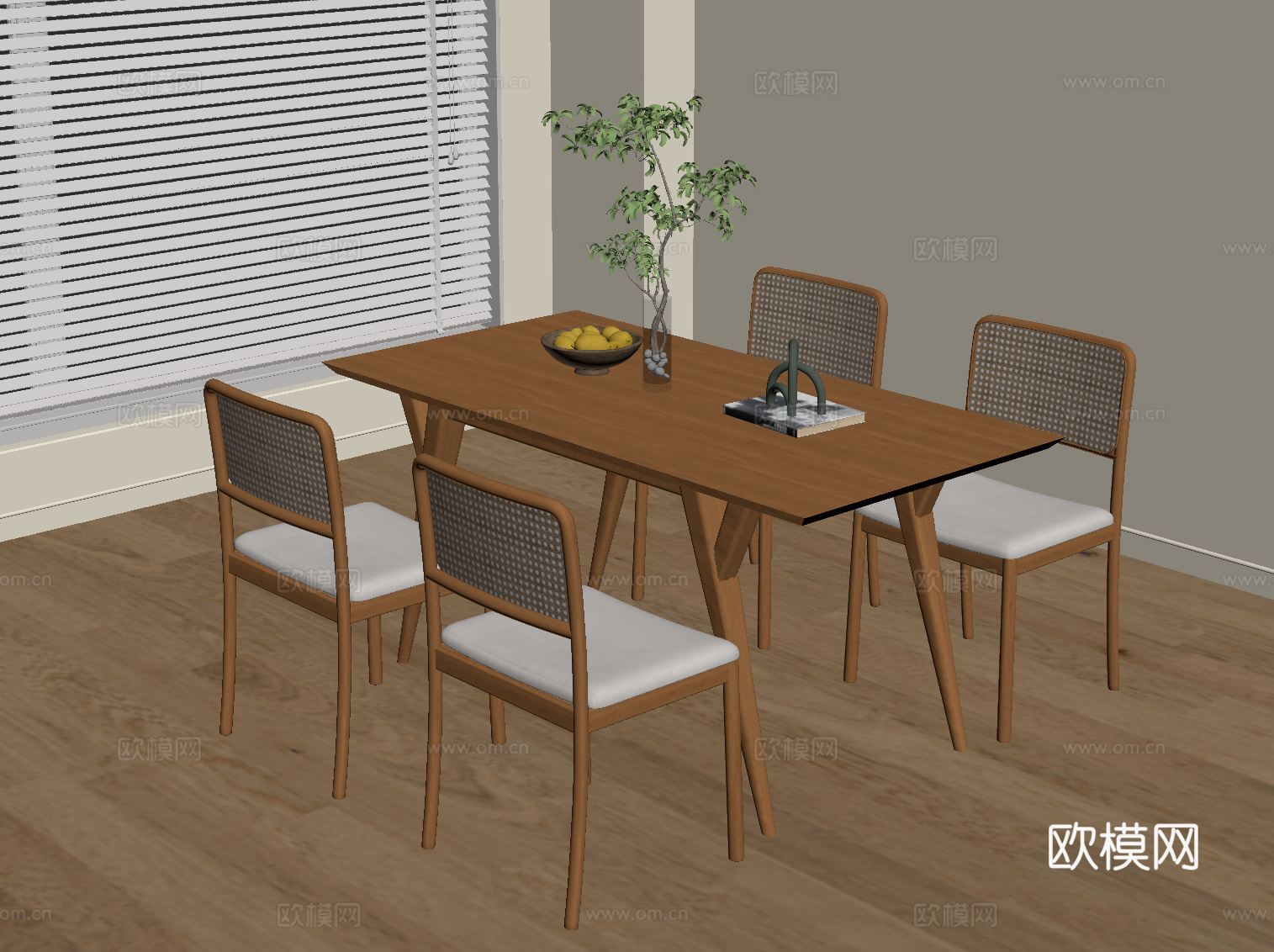 现代餐桌椅su模型