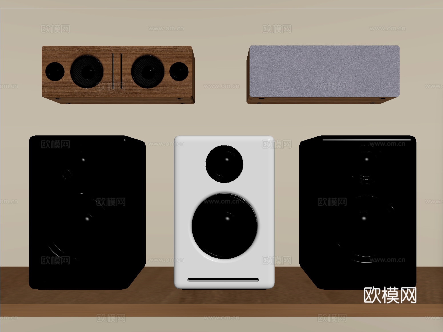 现代复古音响 喇叭su模型