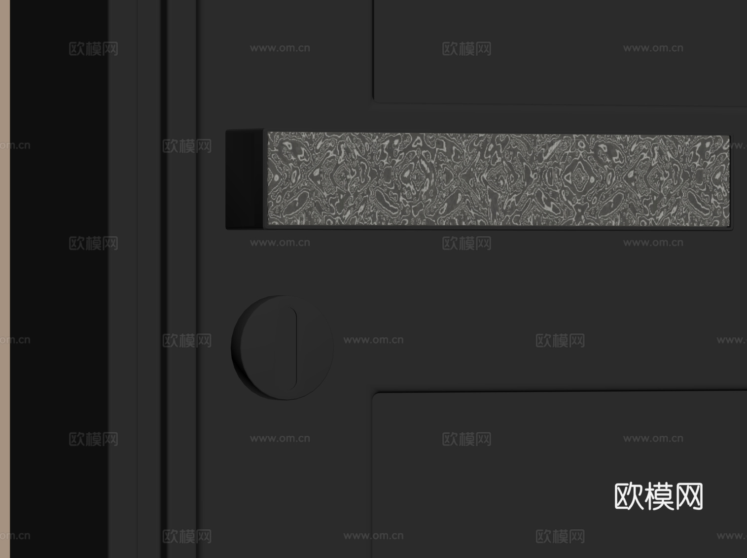 现代极简拉手 门把手su模型