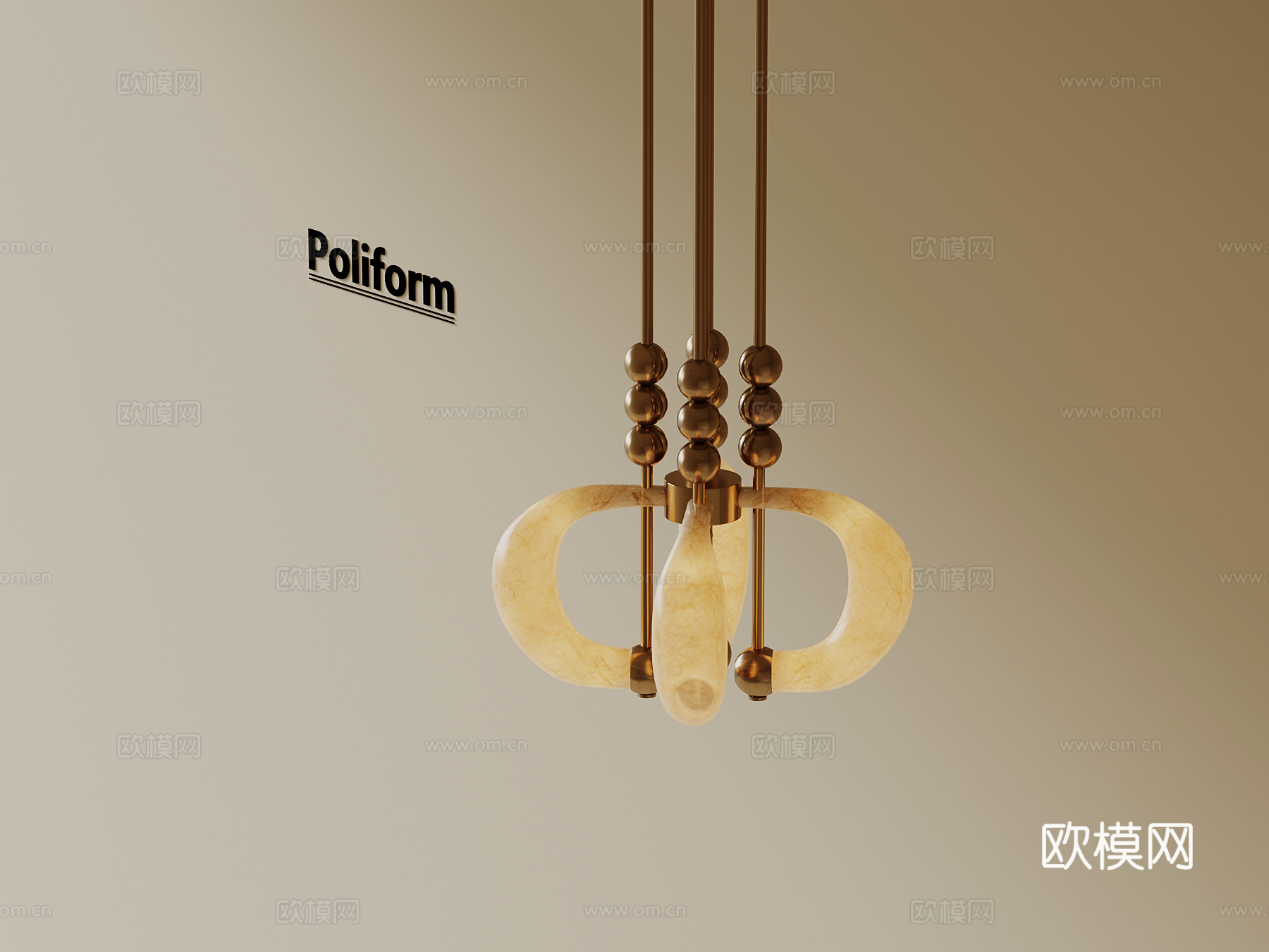 现代轻奢吊灯su模型