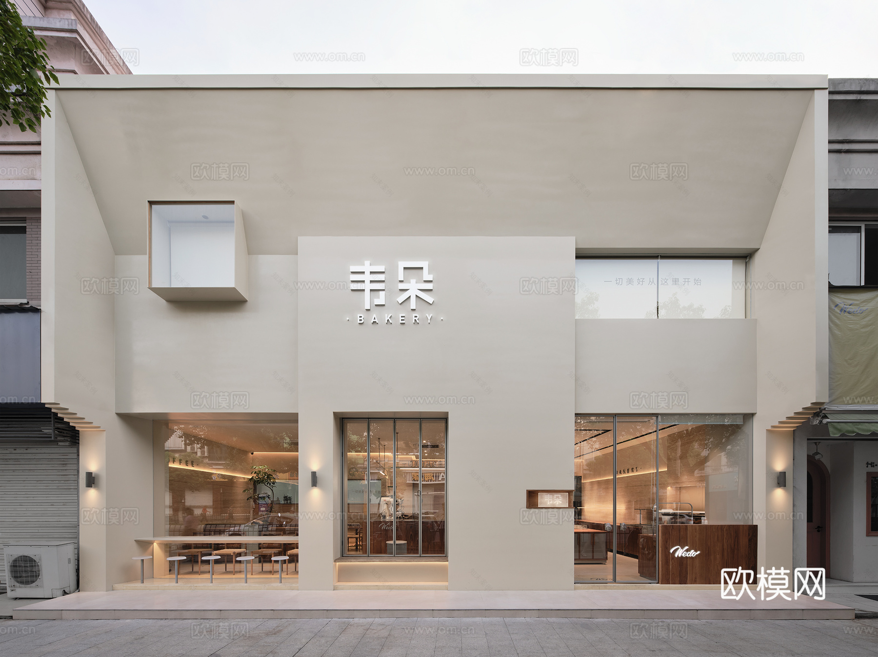 咖啡店 最新全套施工图 效果图合集cad施工图