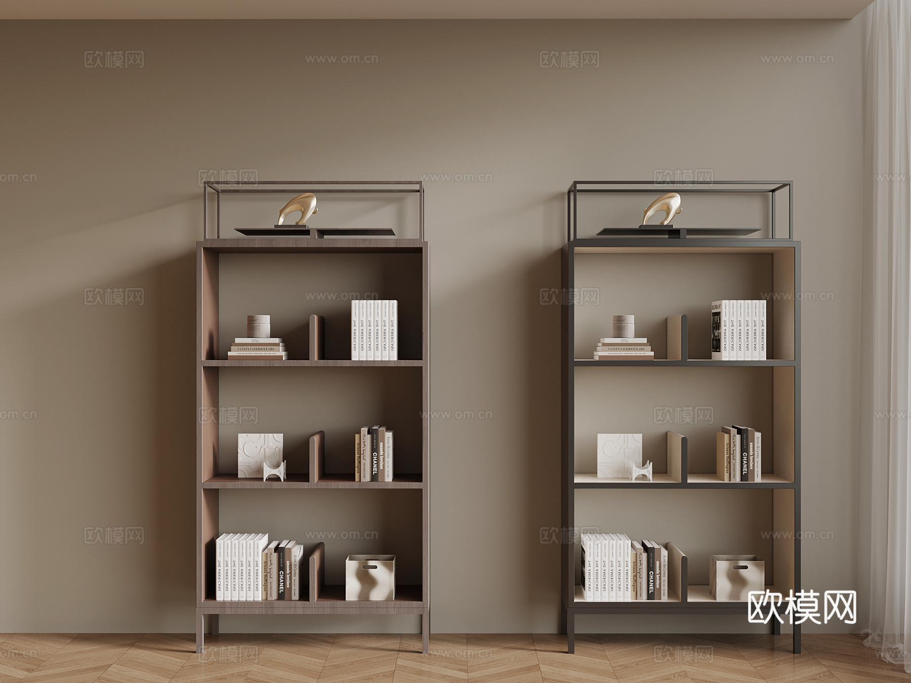 现代书架 置物架su模型