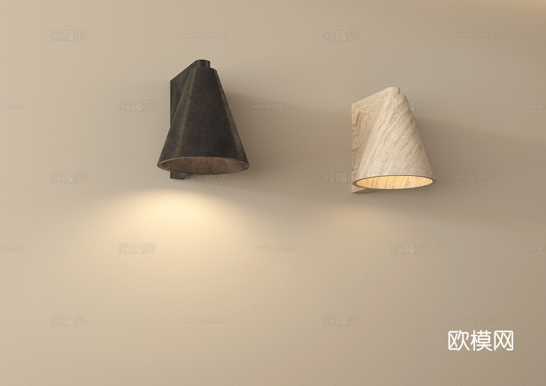 现代复古壁灯 氛围灯 走廊灯su模型
