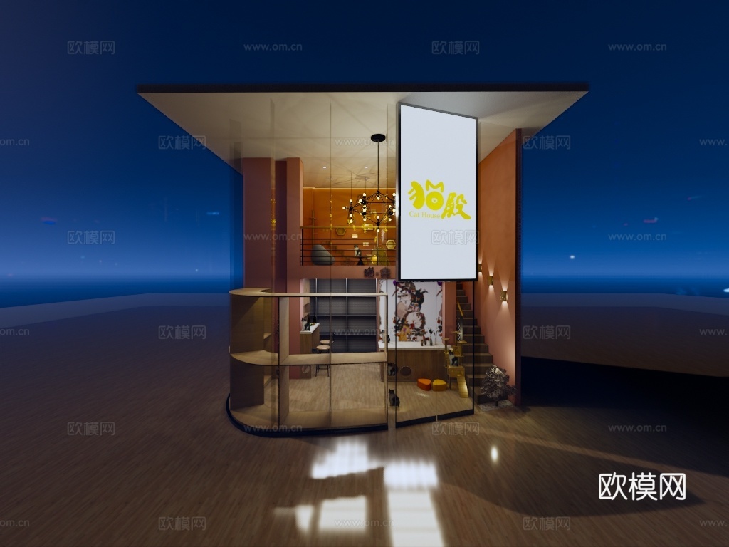 宠物店  最新全套施工图 效果图合集cad施工图