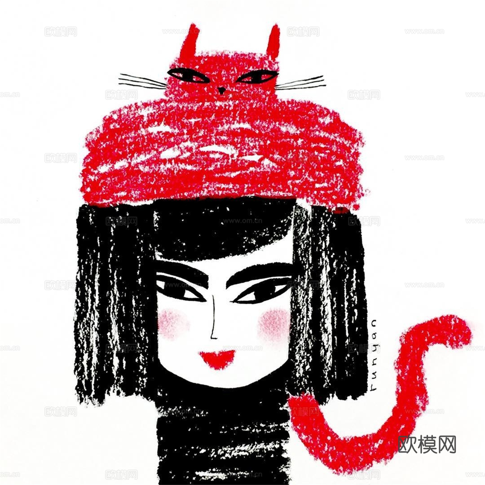 可爱动物手绘，创意童趣插画，猫咪动物插画，治愈系插画，可爱儿下载