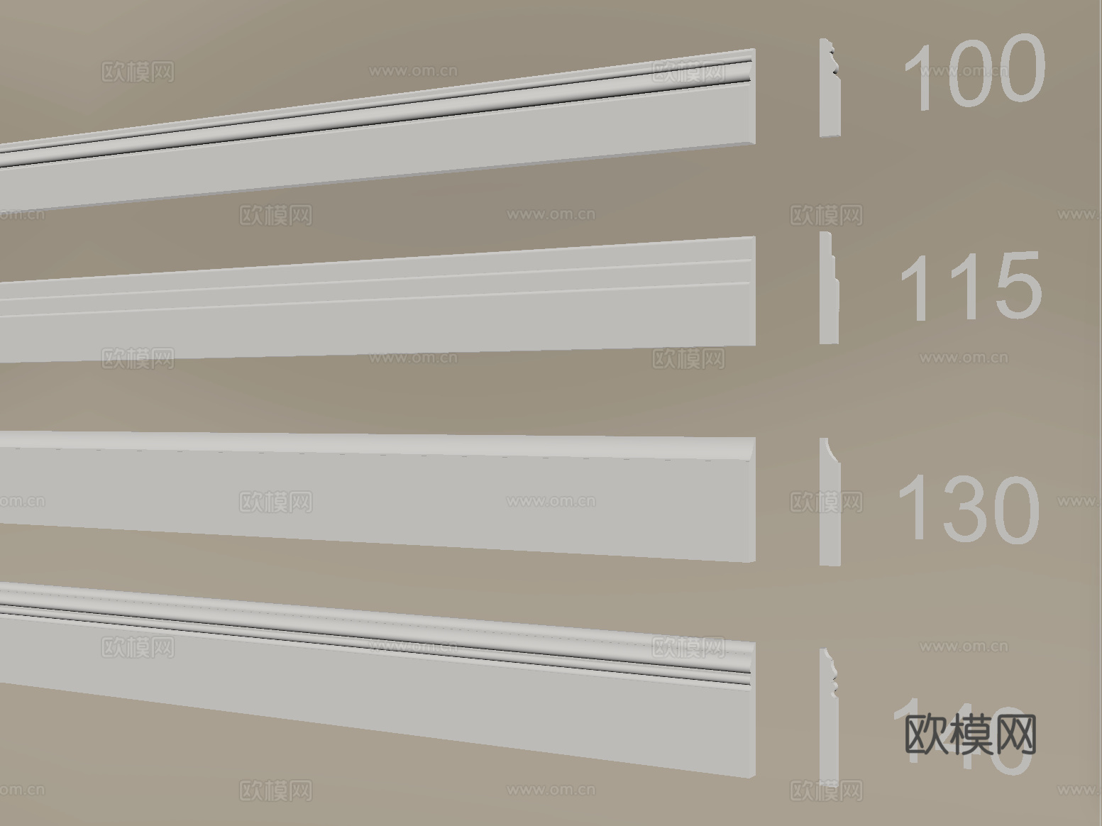 现代踢脚线 角线 腰线su模型