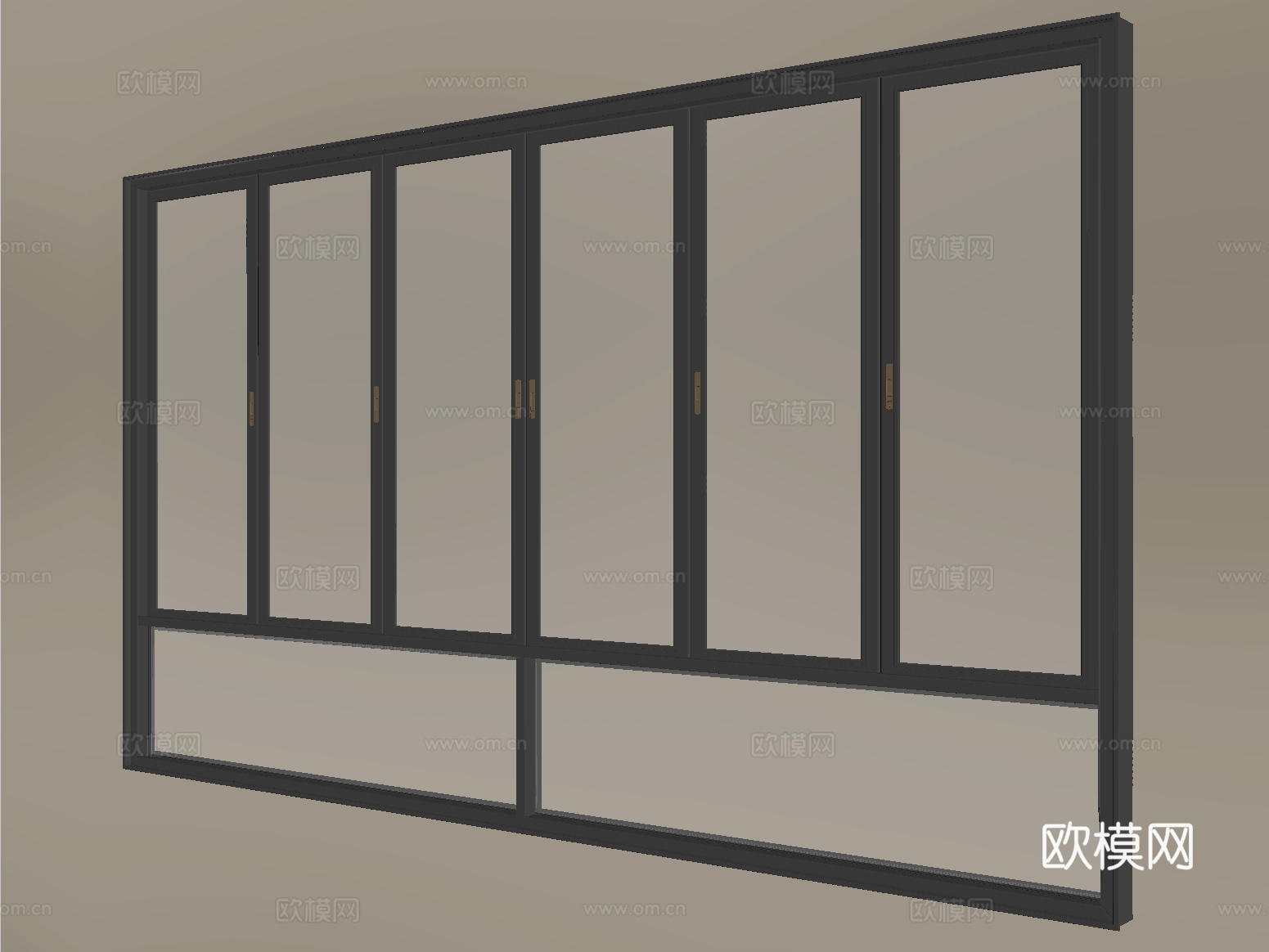 现代窗户推拉窗 落地窗 阳台窗su模型